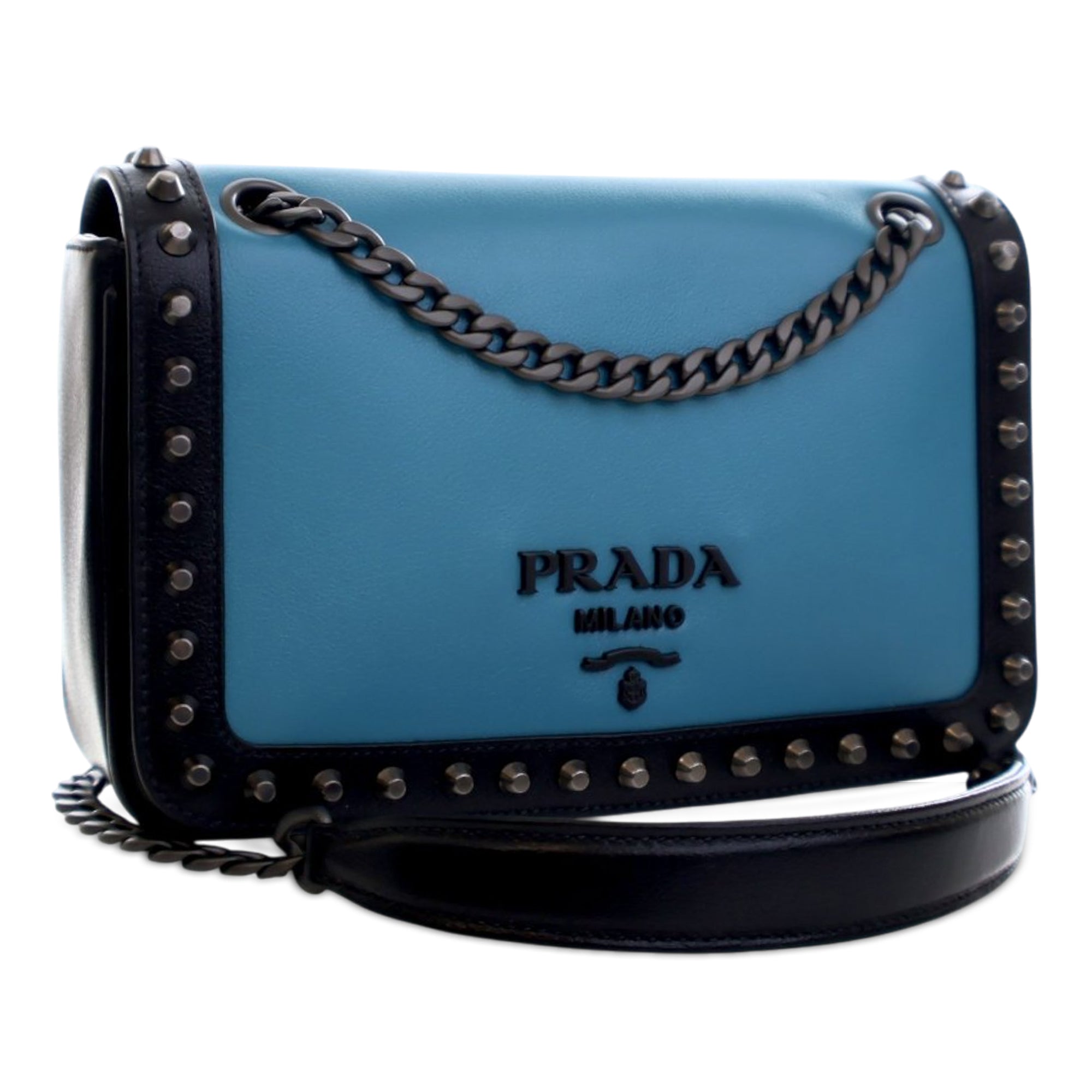 Bicolor Glace Calfskin Studded Crossbody - Image 2
