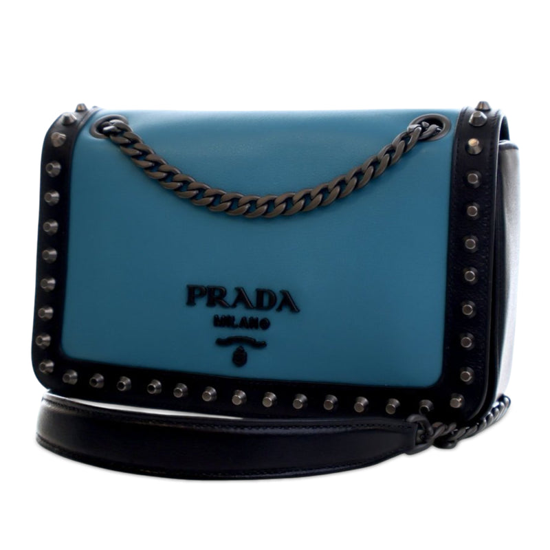 Bicolor Glace Calfskin Studded Crossbody - Image 3