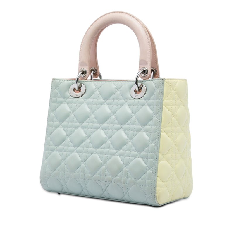 Medium Tricolor Lambskin Cannage Lady Dior - Image 2