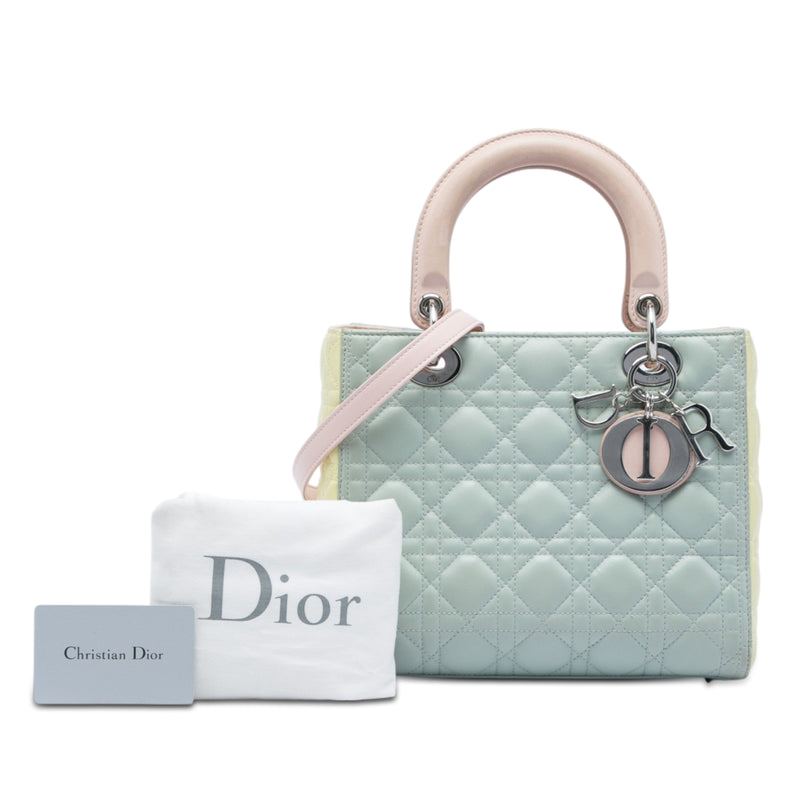 Medium Tricolor Lambskin Cannage Lady Dior - Image 6