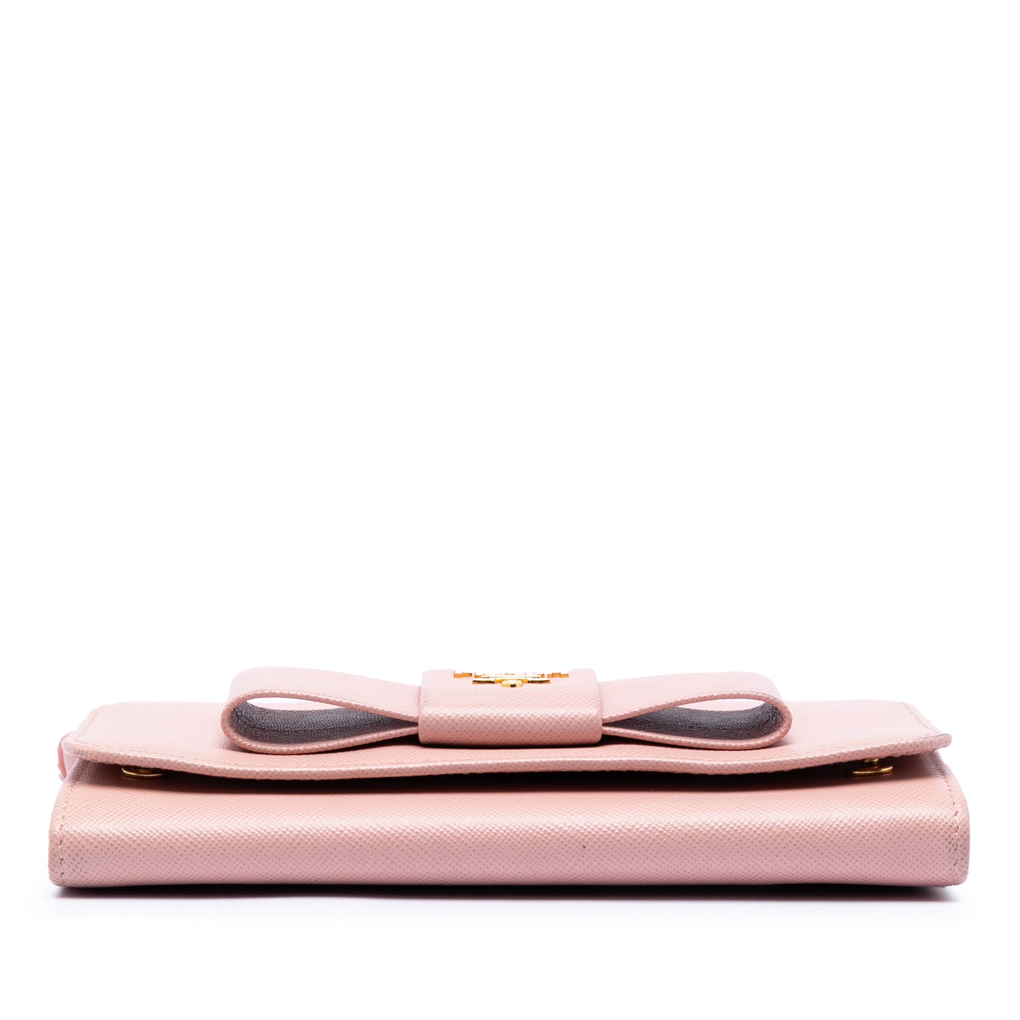 Saffiano Lux Bow Wallet On Strap - Image 3