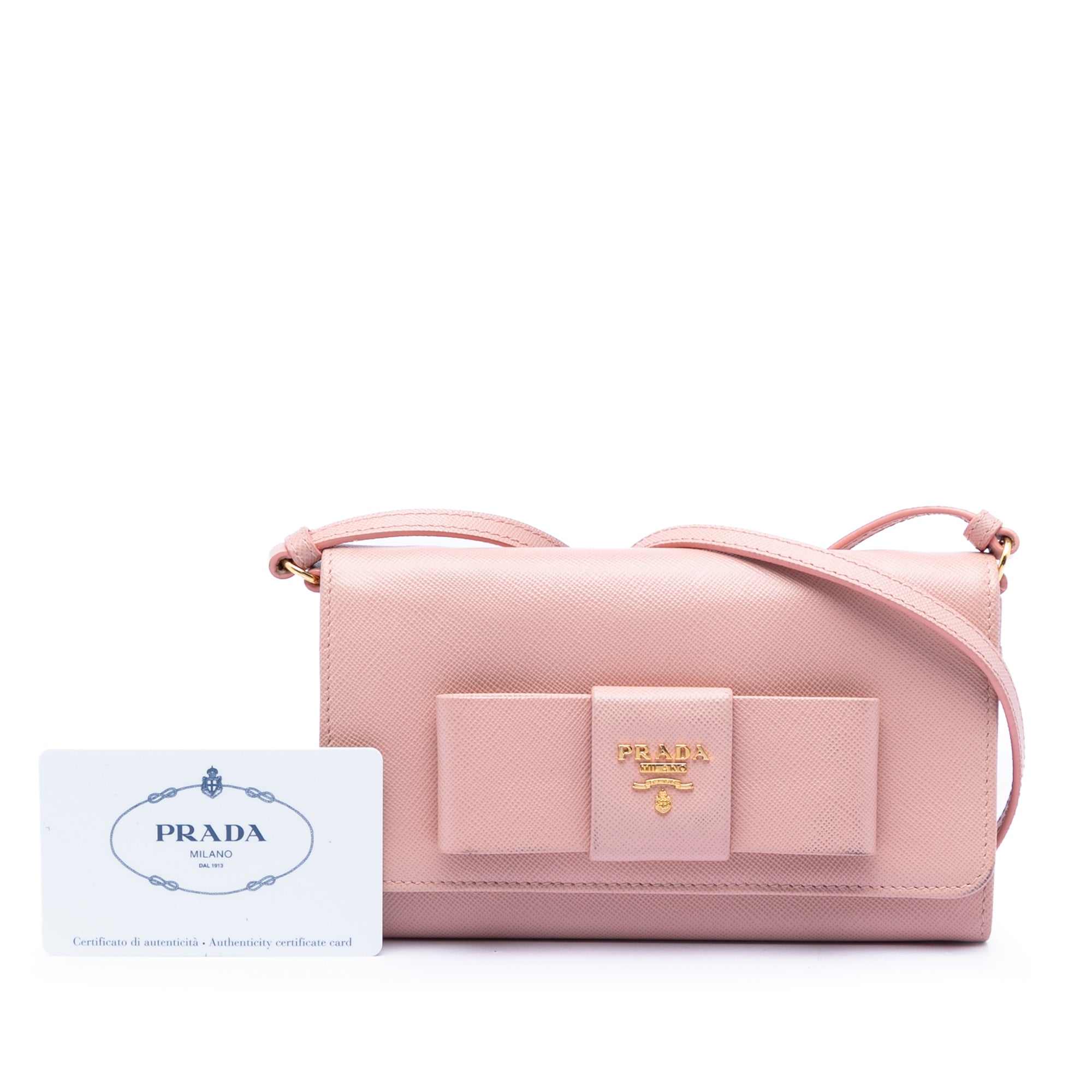 Saffiano Lux Bow Wallet On Strap - Image 8