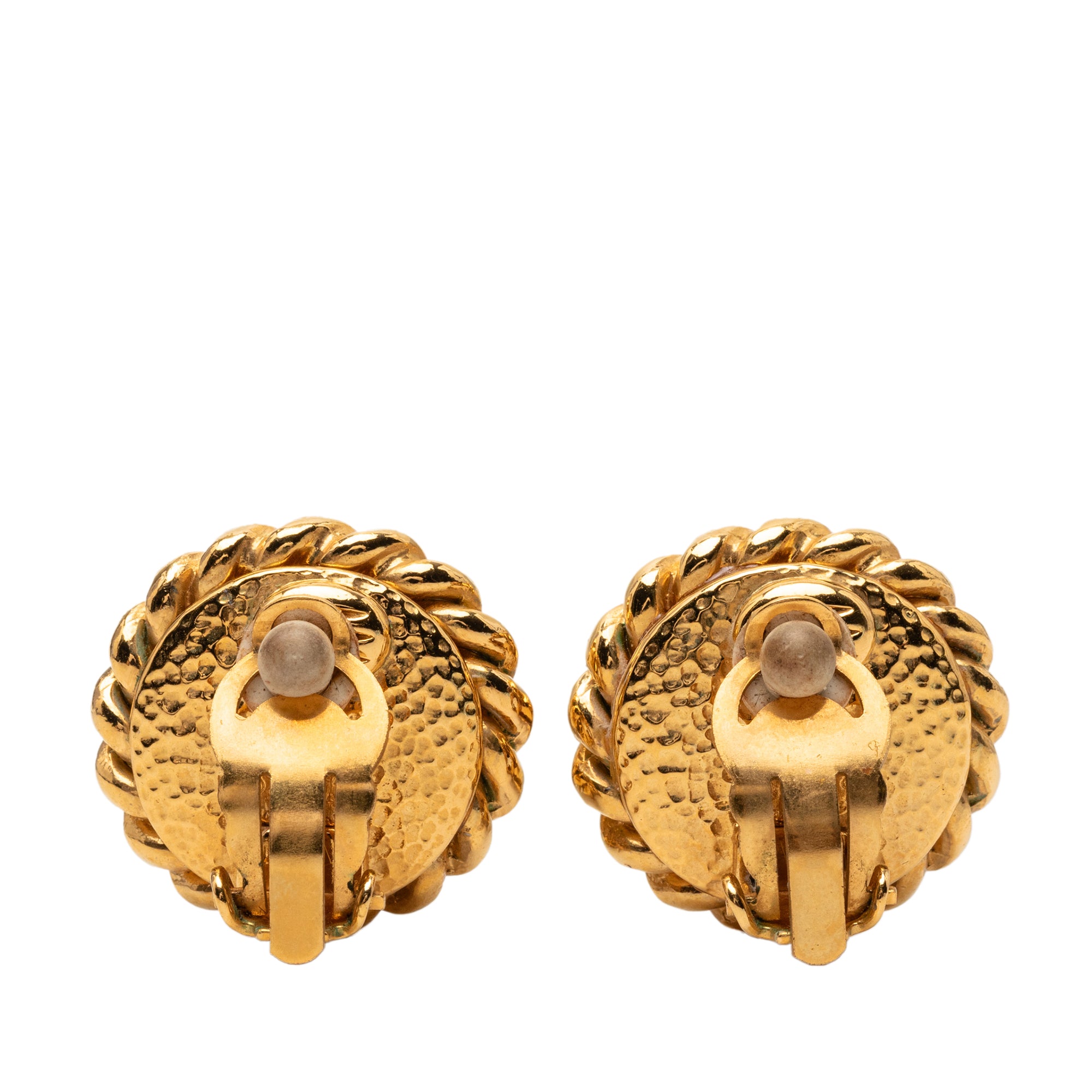 CC Gold Plated Faux Pearl Clip On Earrings - Image 2