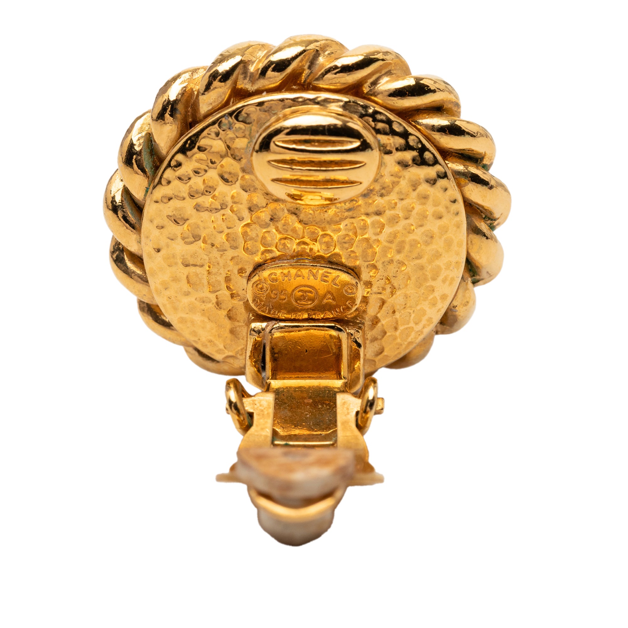 CC Gold Plated Faux Pearl Clip On Earrings - Image 3