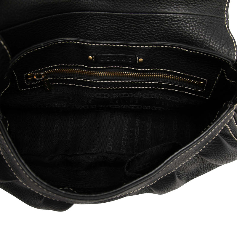 Grained Leather Buckle Shoulder Bag - Image 4