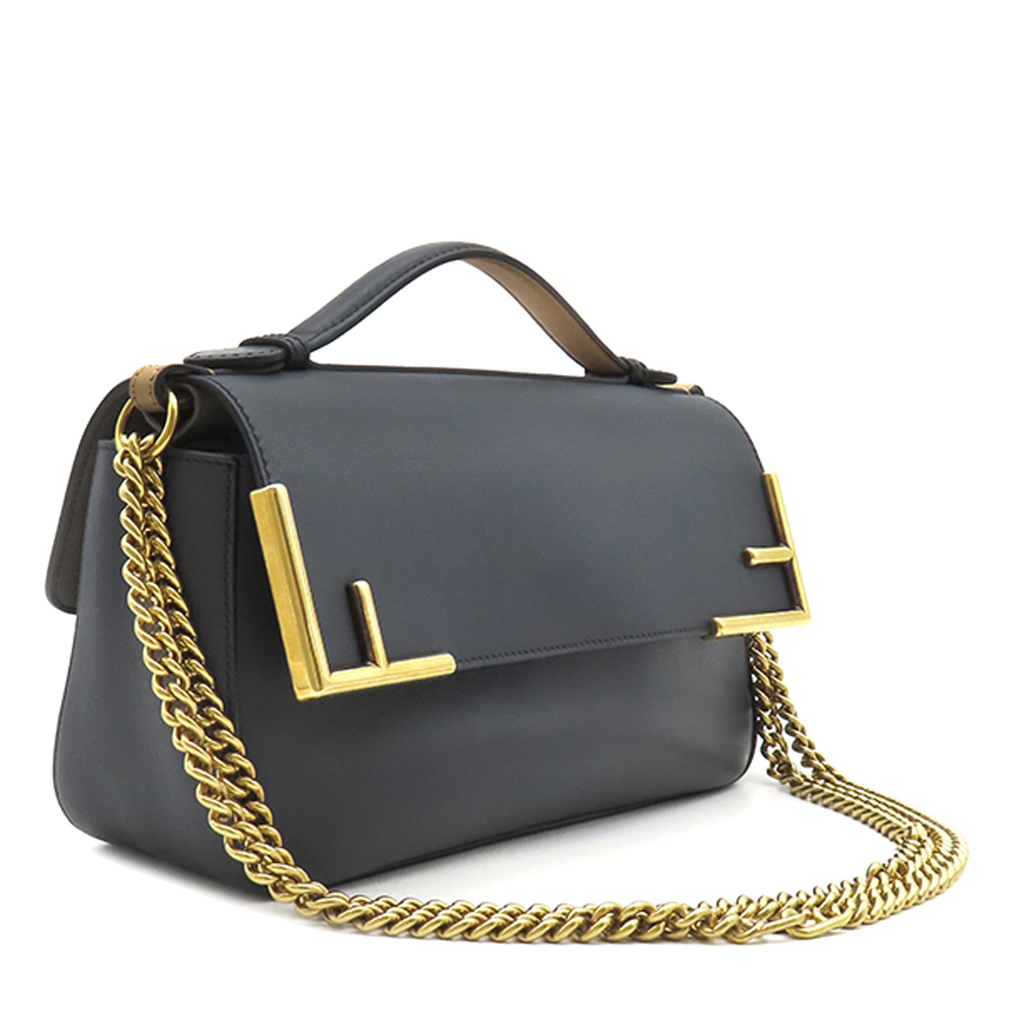 Bicolor Leather Double F Baguette Satchel - Image 2