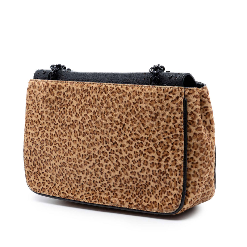 Pony Hair Leopard Print Shoulder Bag - Image 2