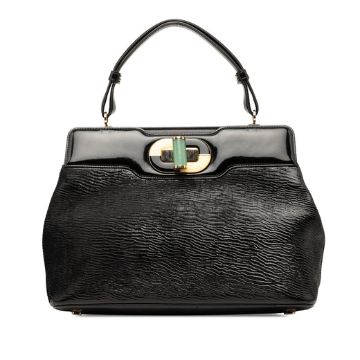 Isabella Rossellini Wrinkled Patent Top Handle Bag - Image 1