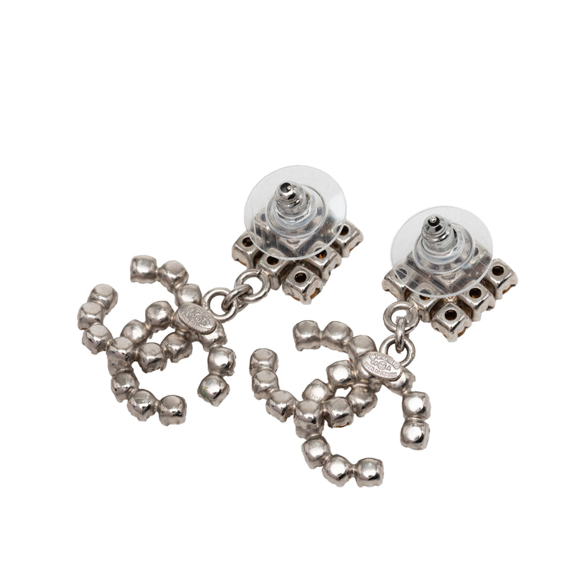CC Brass Strass Drop Push Back Earrings - Image 2