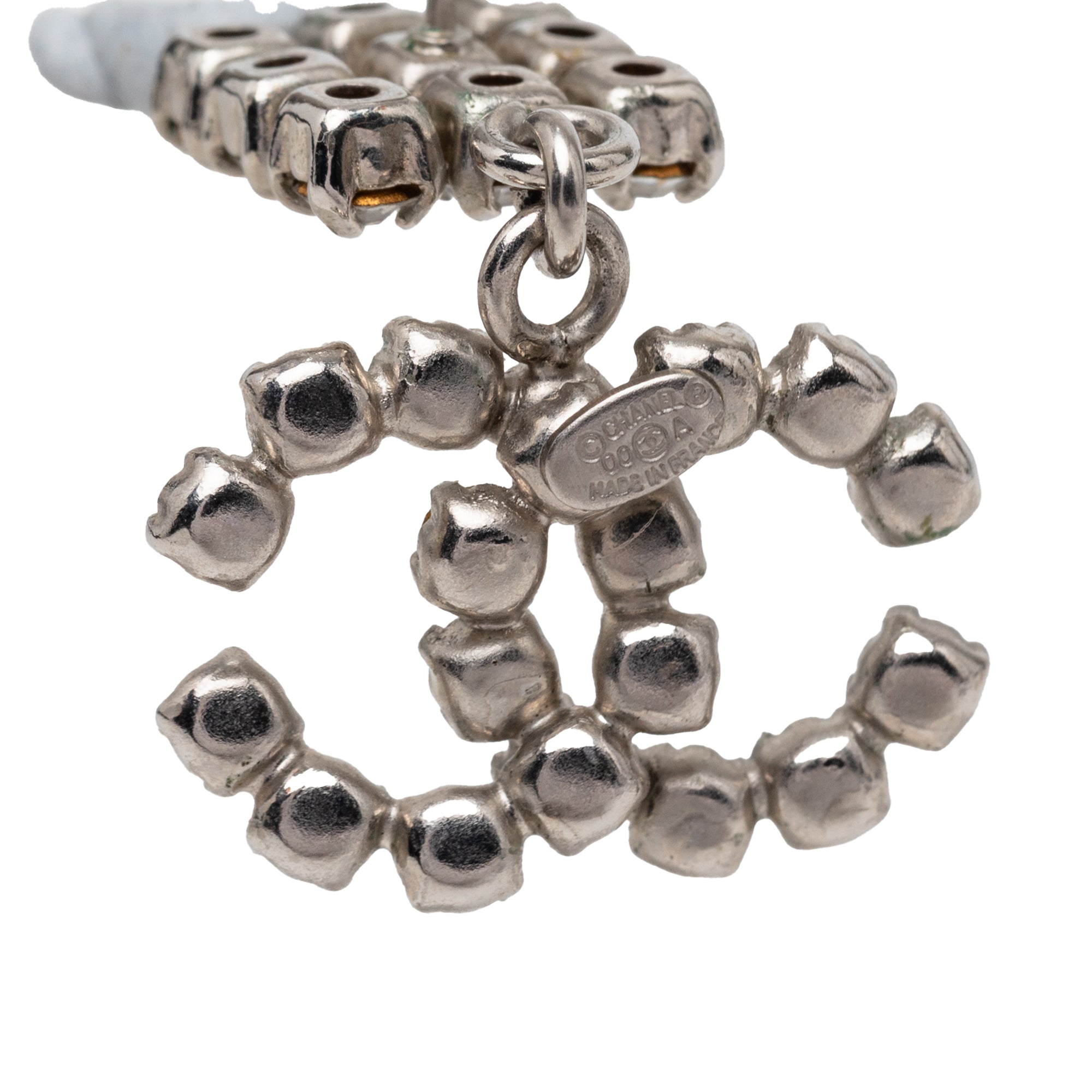 CC Brass Strass Drop Push Back Earrings - Image 3