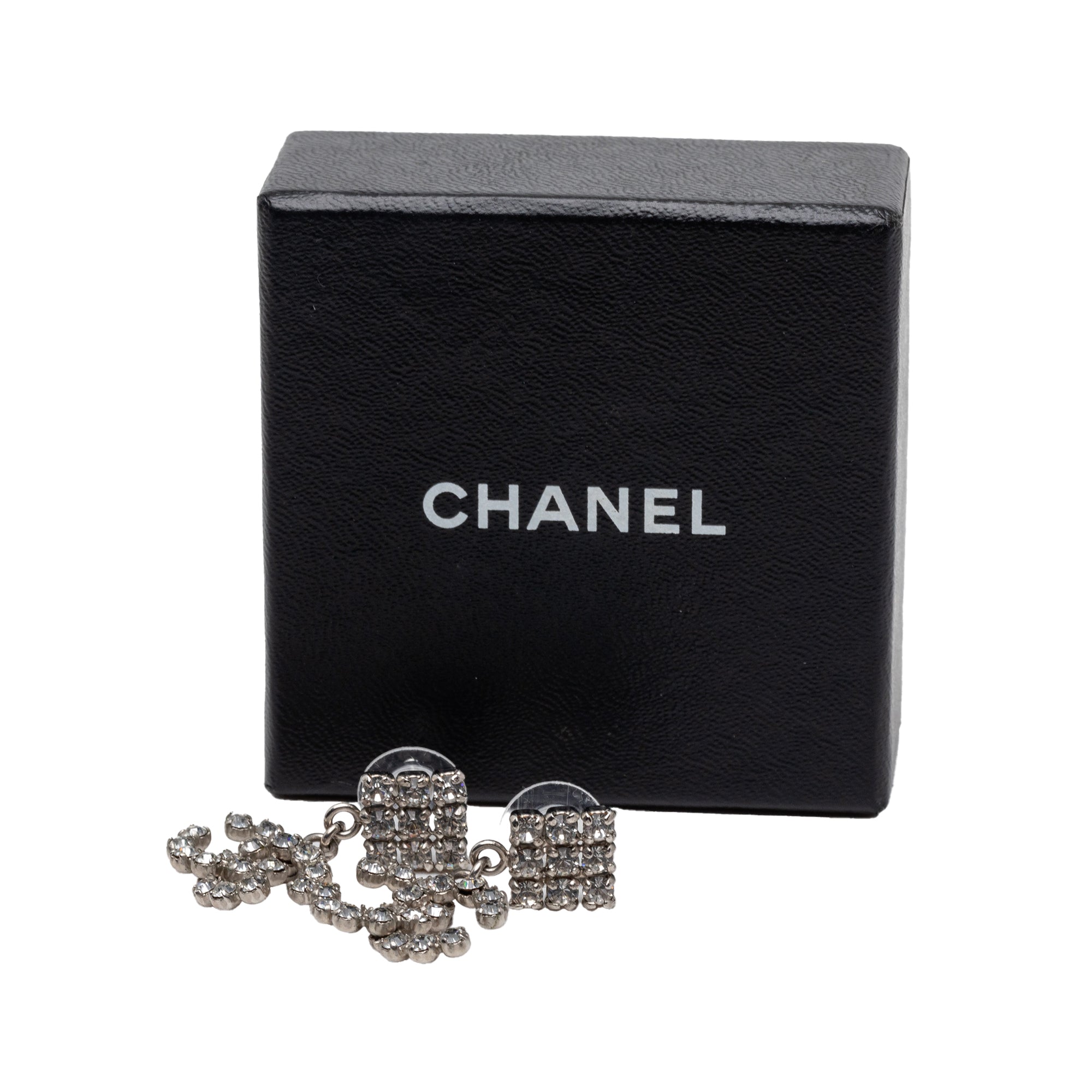 CC Brass Strass Drop Push Back Earrings - Image 4