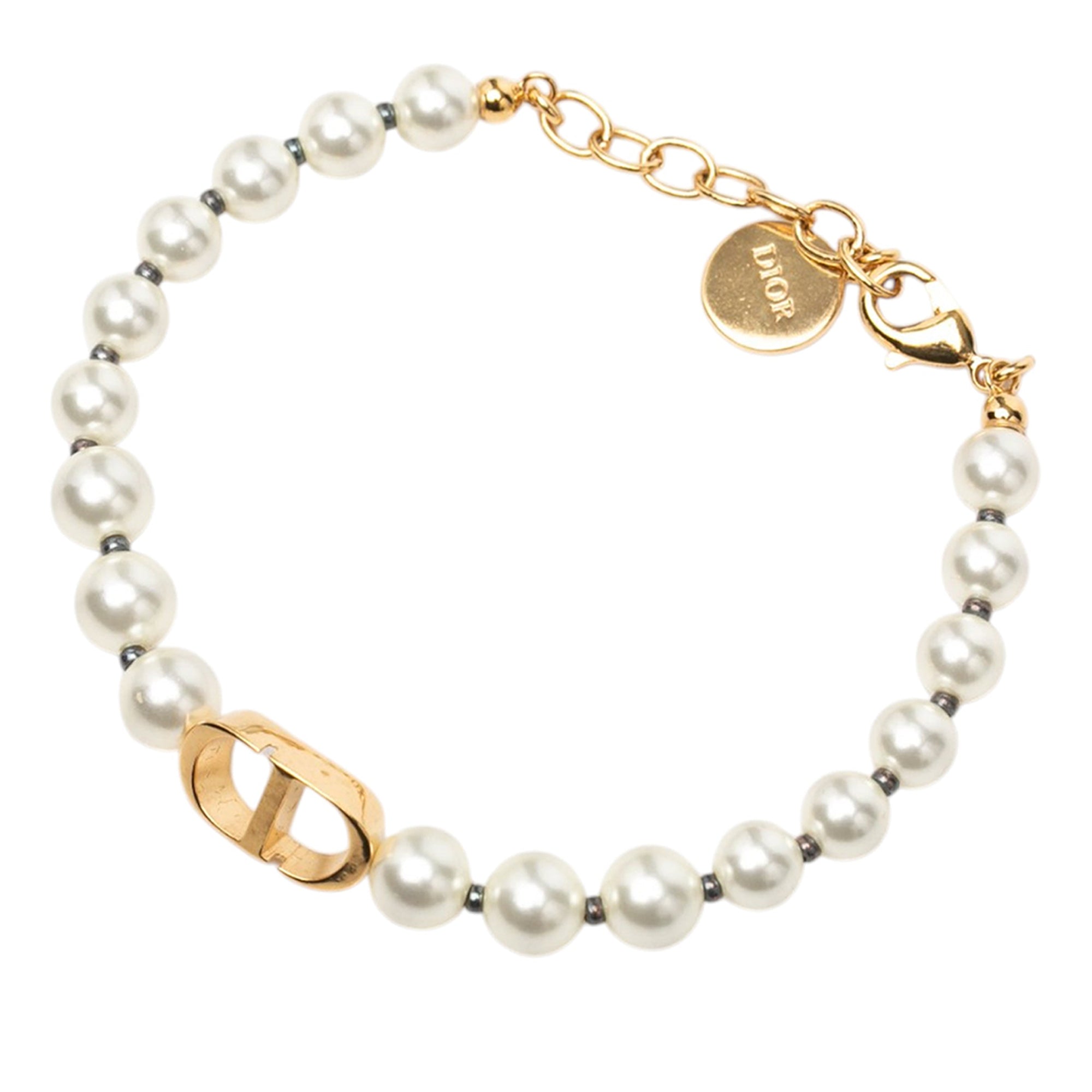 Gold Plated Resin Pearl 30 Montaigne Bracelet - Image 2