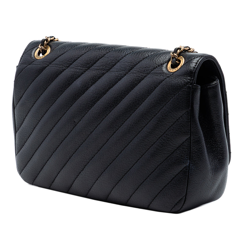 Small CC Diagonal Quilted Goatskin Flap - Image 2