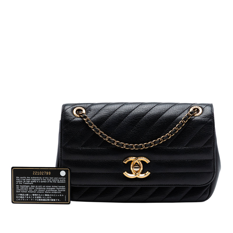 Small CC Diagonal Quilted Goatskin Flap - Image 7