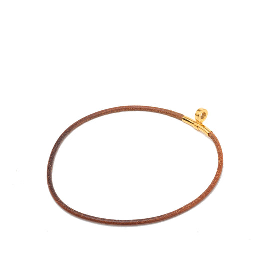 Leather and Gold Plated Kite Choker Necklace - Image 1