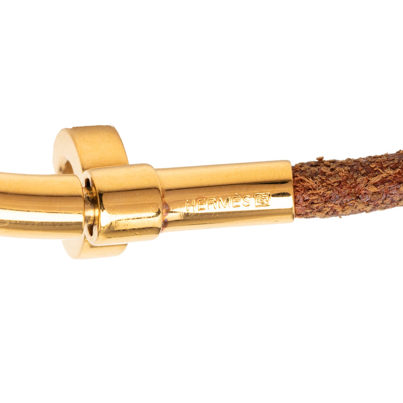 Leather and Gold Plated Kite Choker Necklace - Image 2