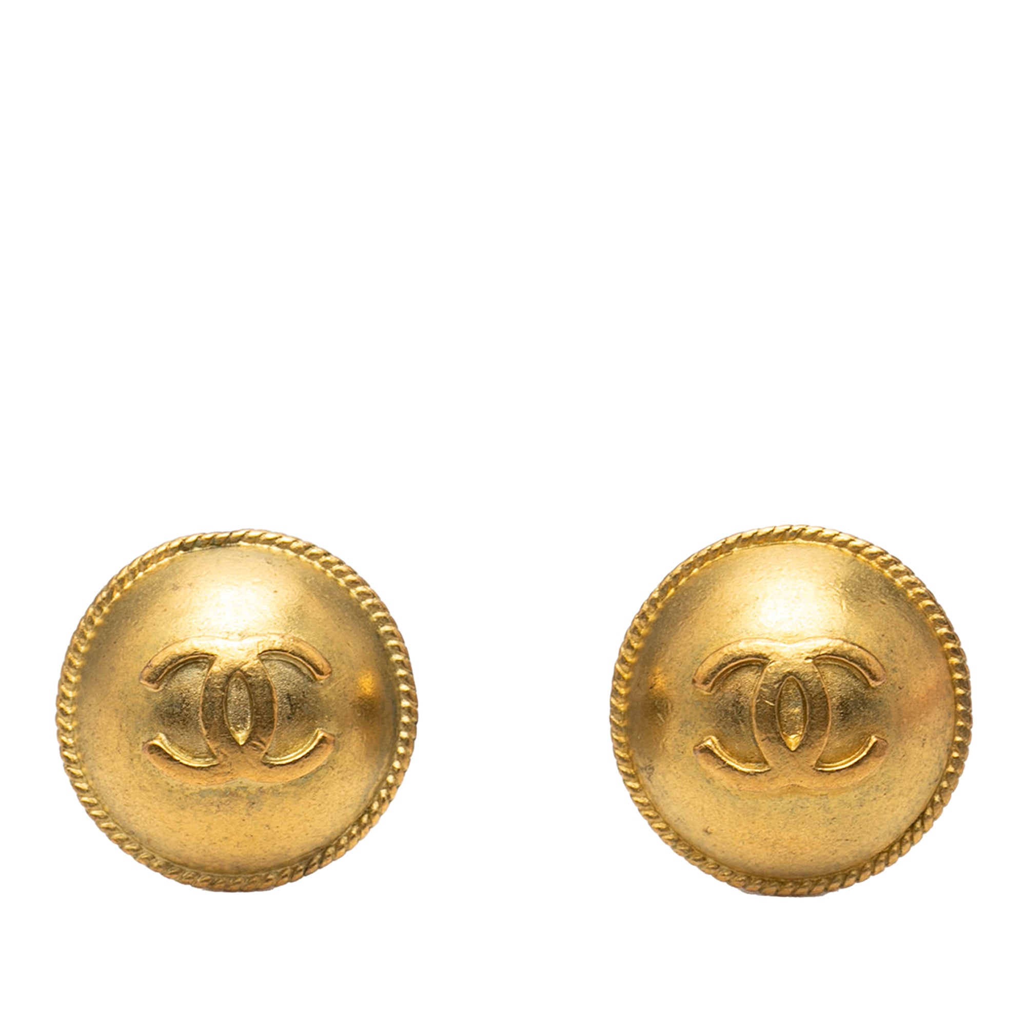 CC Gold Plated Round Clip On Earrings - Image 1