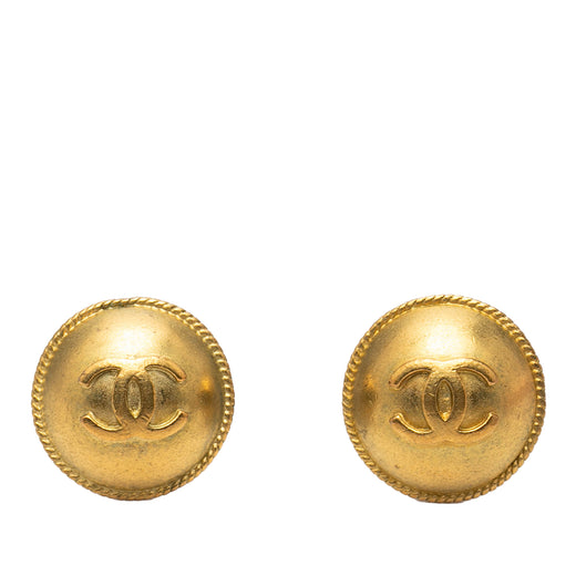 CC Gold Plated Round Clip On Earrings - Image 1