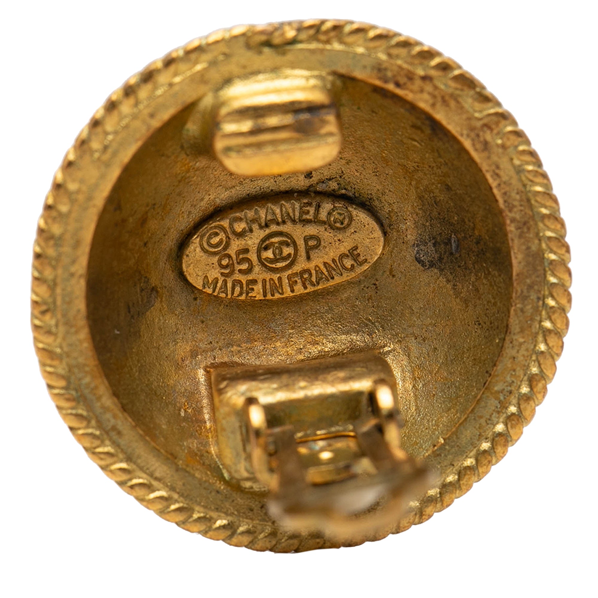CC Gold Plated Round Clip On Earrings - Image 3