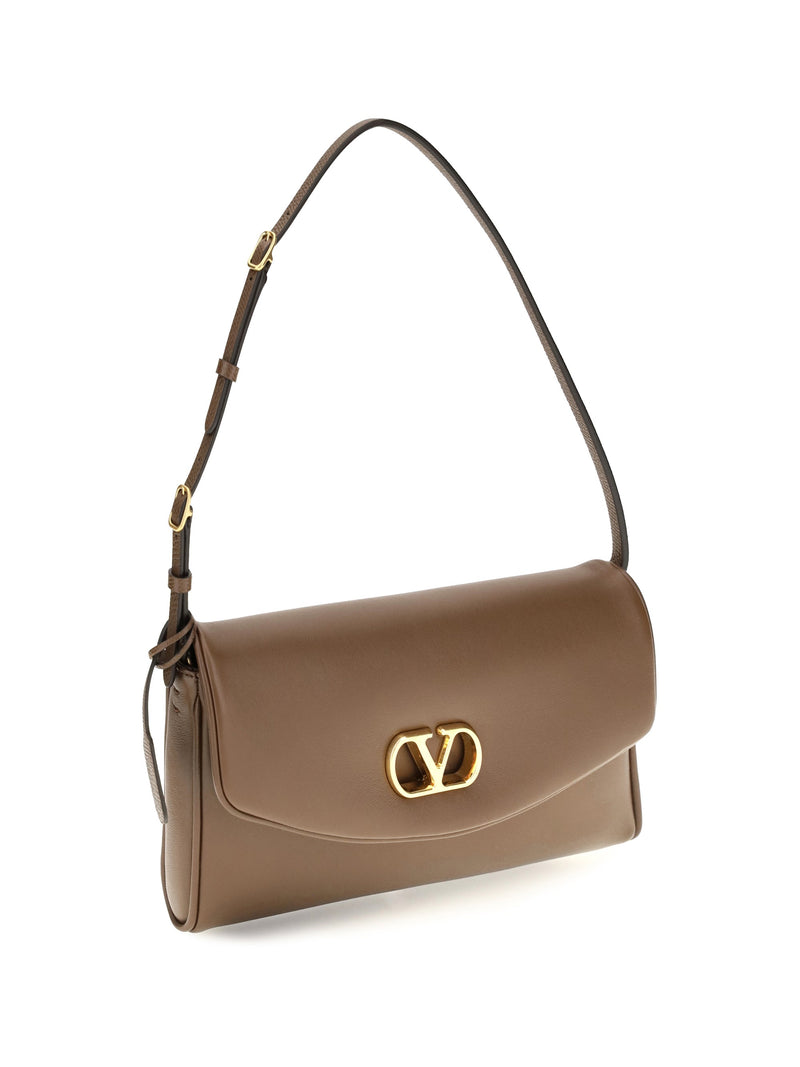 Valentino Garavani Shoulder Bag — Brown Calf Leather