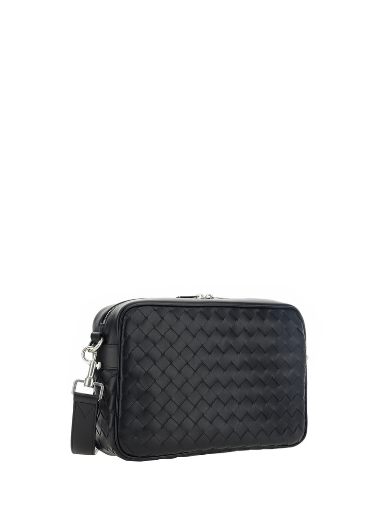 Bottega Veneta Camera Shoulder Bag — Black Calf Leather