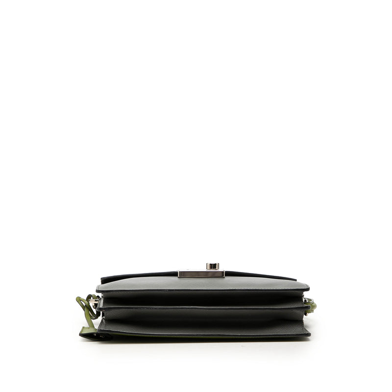 Bicolor Saffiano Lux Sound Lock Satchel - Image 3