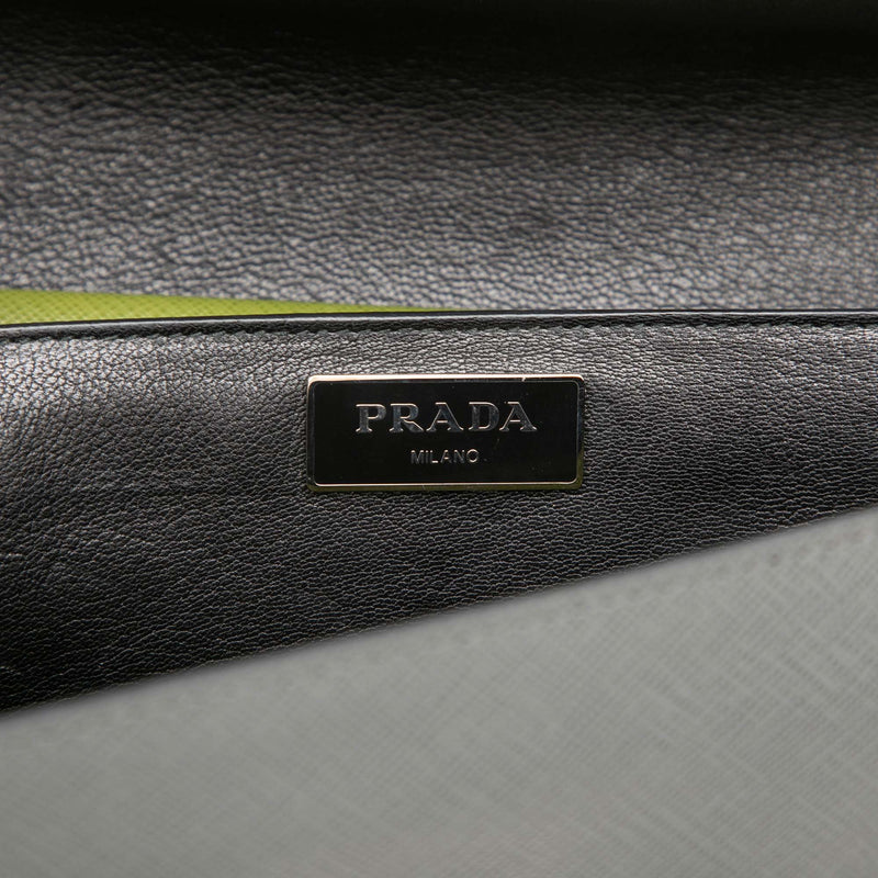 Bicolor Saffiano Lux Sound Lock Satchel - Image 5