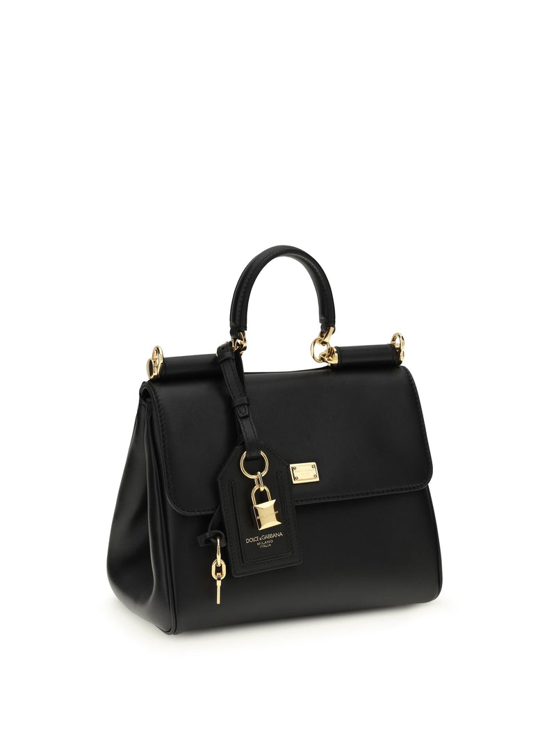 Dolce & Gabbana My Sicily Shoulder Bag — Black Calf Leather