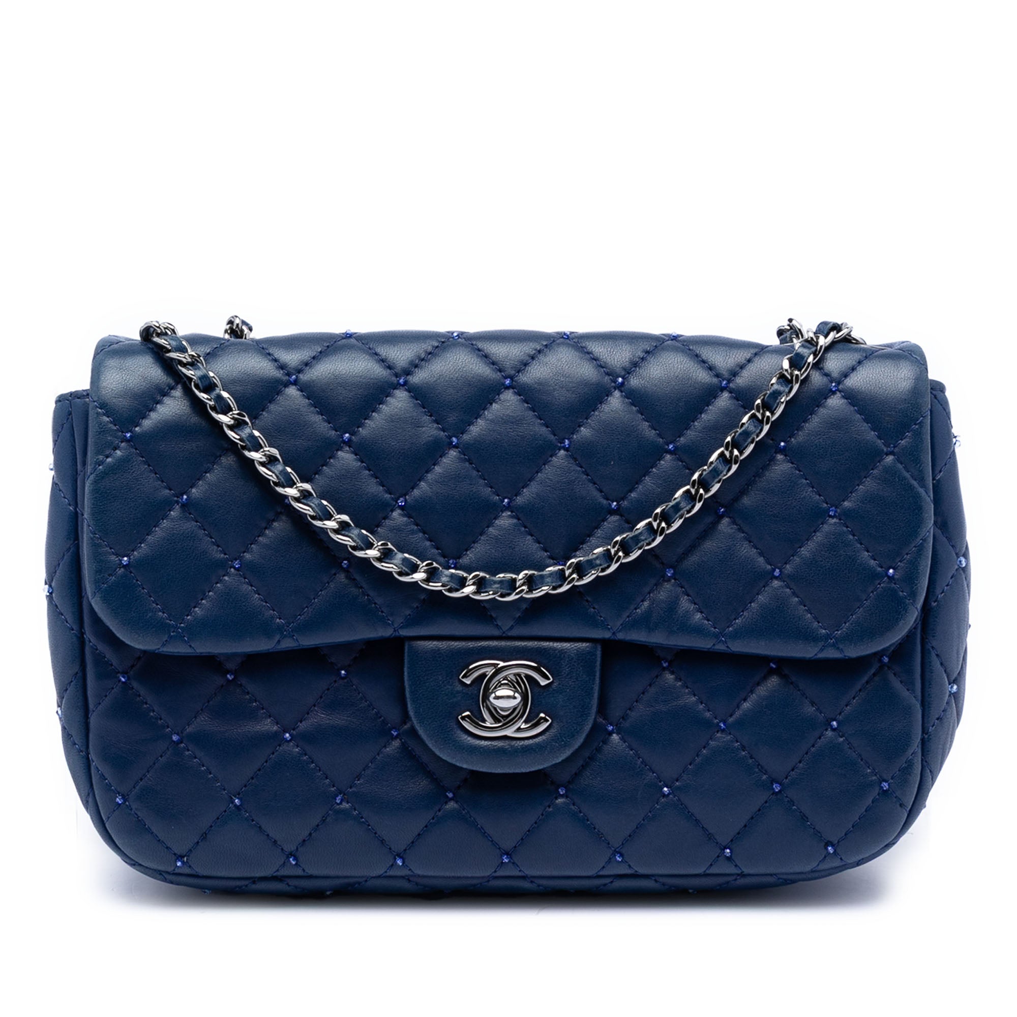 Small Quilted Lambskin Beaded Single Flap - Image 1