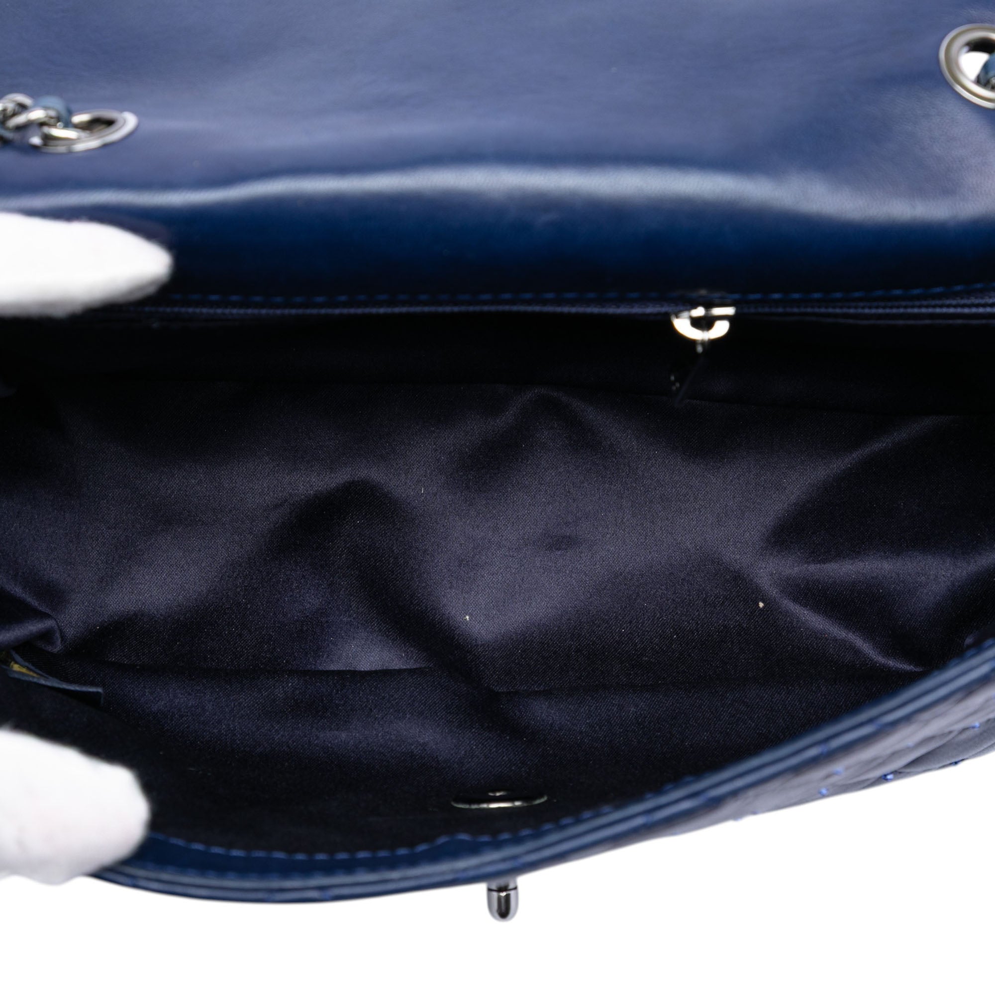 Small Quilted Lambskin Beaded Single Flap - Image 4