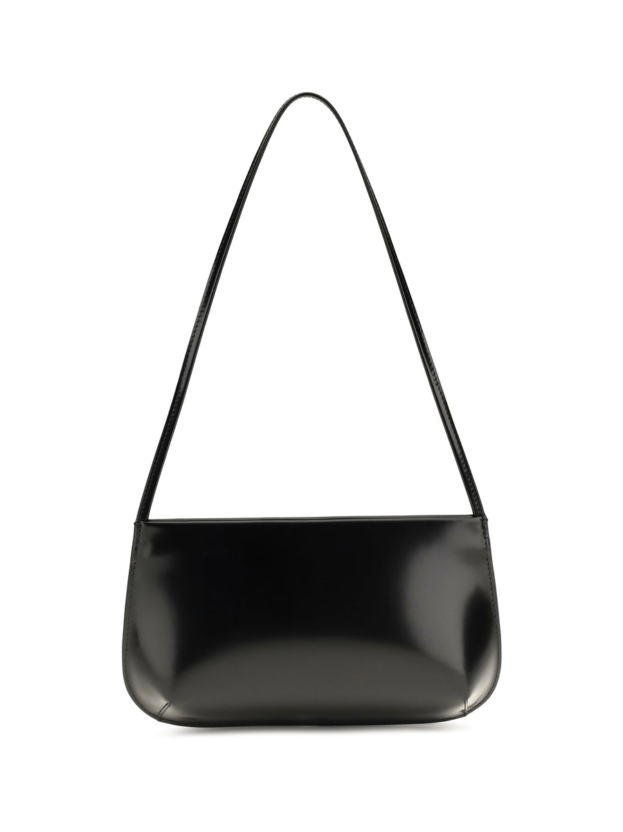 Fane Brushed Calfskin Shoulder Bag — Black Calf Leather Bos Taurus