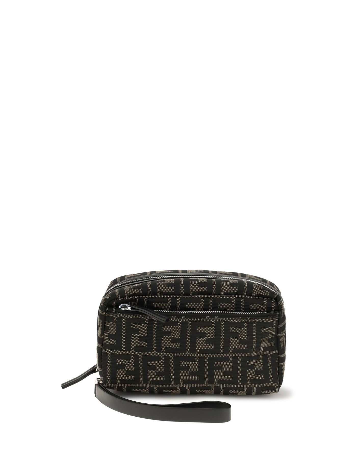 Fendi Ff Travel Wallet — Black Polyester; Cotton