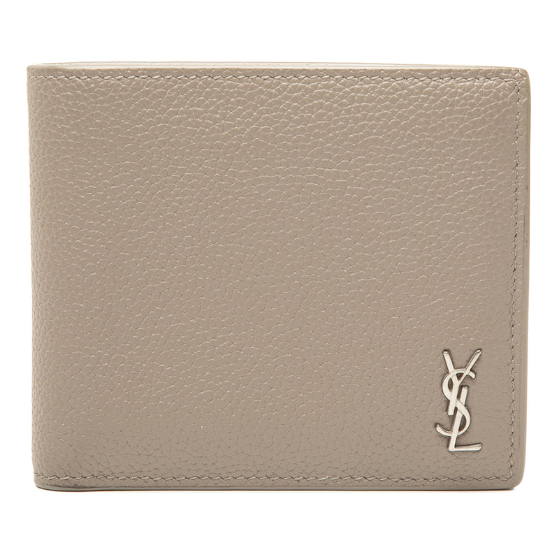 Grained Leather Tiny Cassandre Bifold Wallet