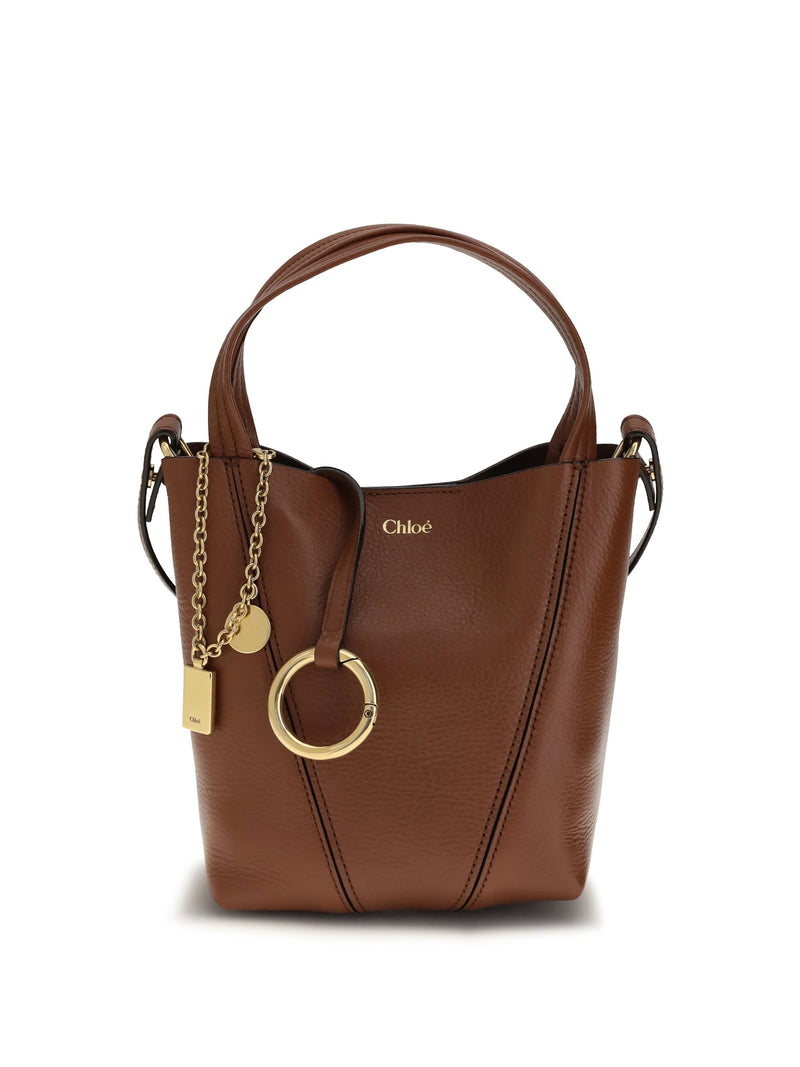Chloé Spin Shoulder Bag — Brown Calf Leather