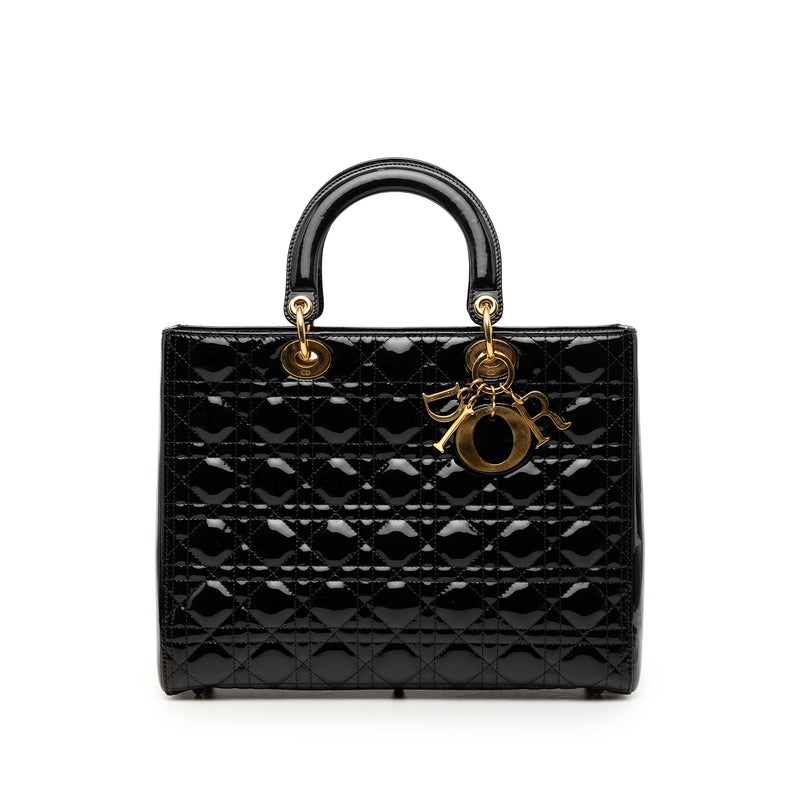 Large Patent Cannage Lady Dior