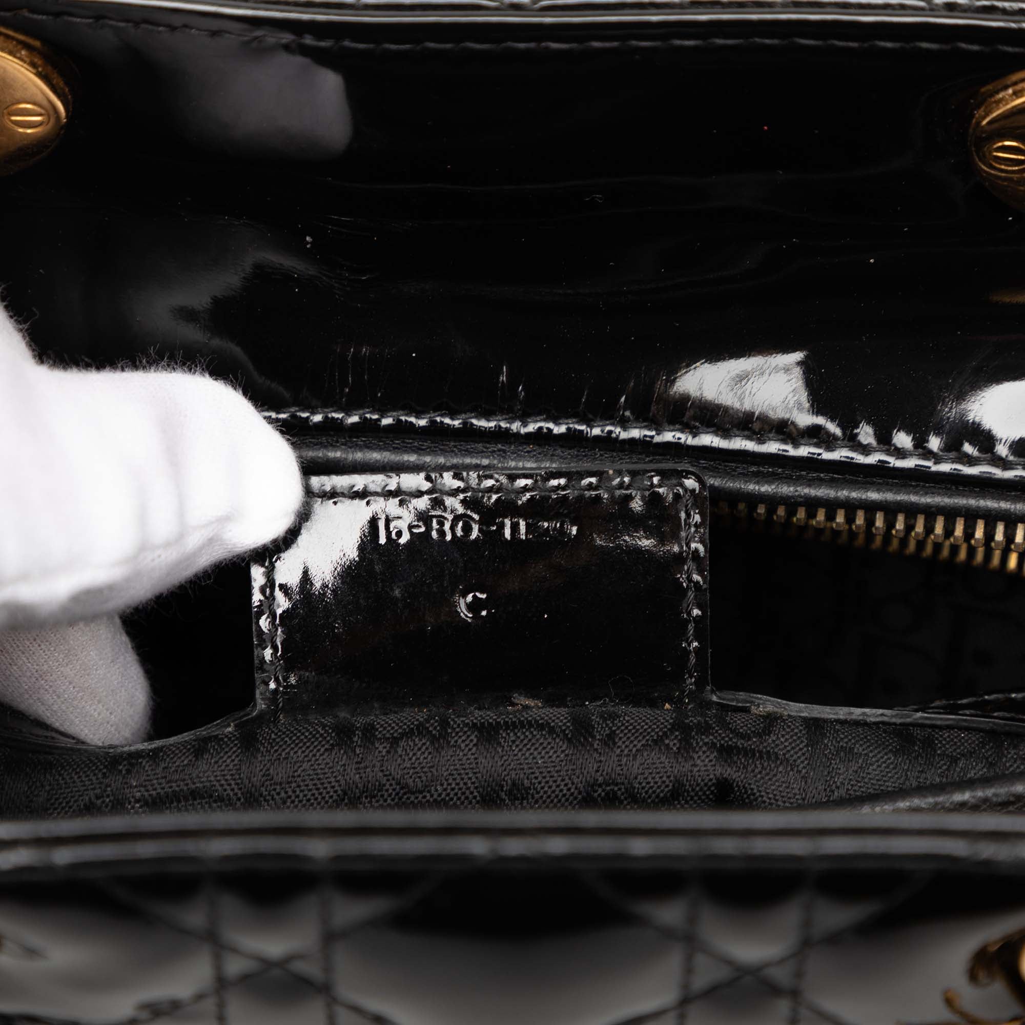 Large Patent Cannage Lady Dior - Image 6
