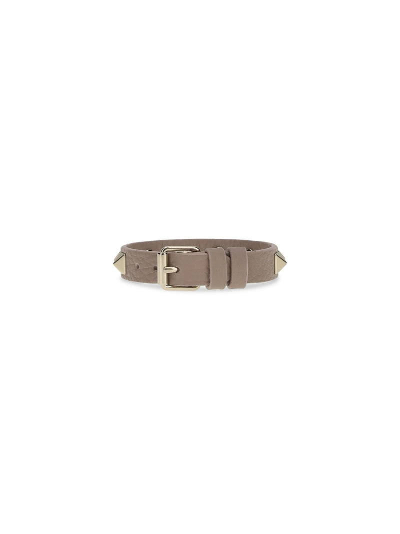 Valentino Garavani Rockstud Bracelet — Beige Calf Leather Bos Taurus Bracelets
