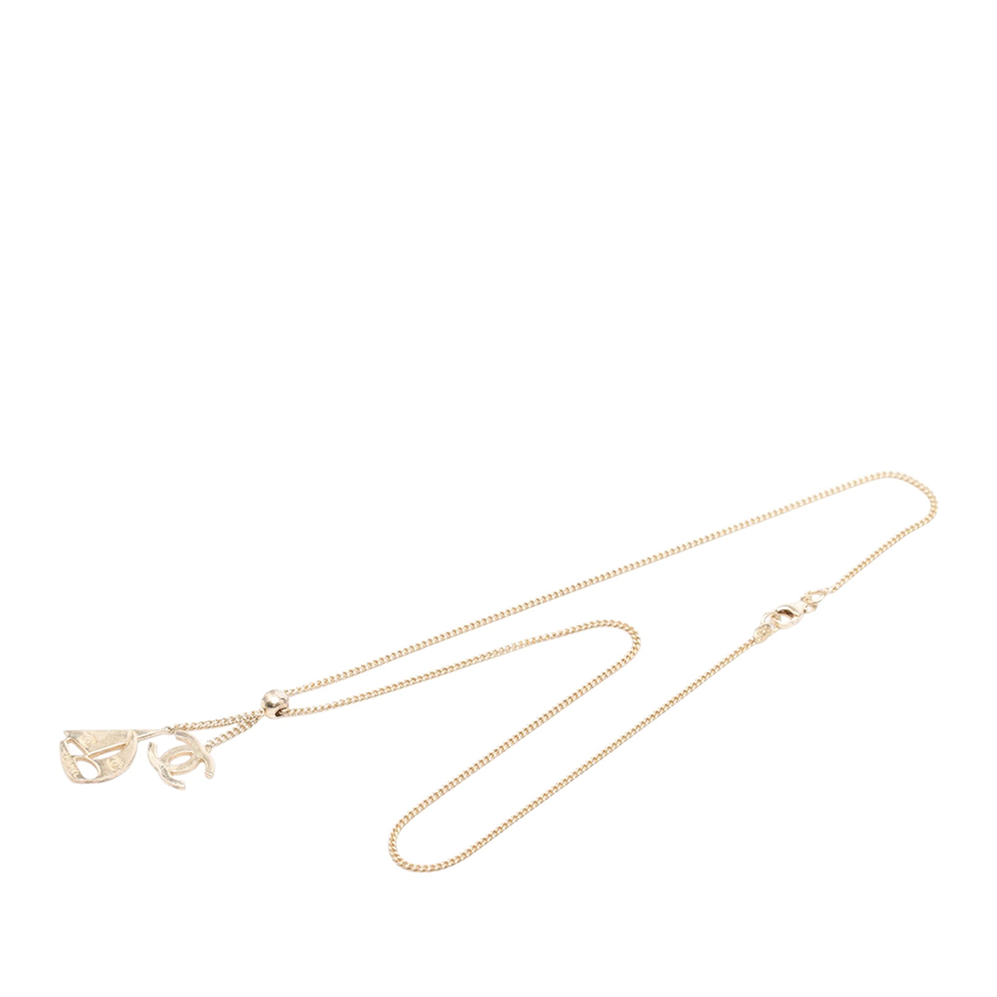 CC Gold Plated Sailboat Pendant Necklace - Image 1