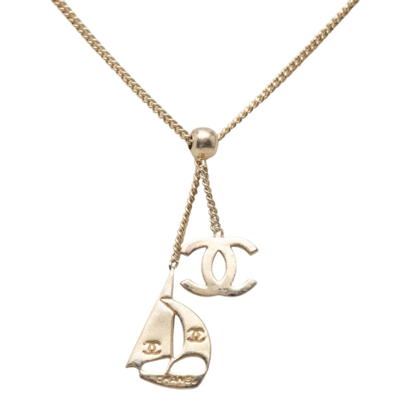CC Gold Plated Sailboat Pendant Necklace - Image 3