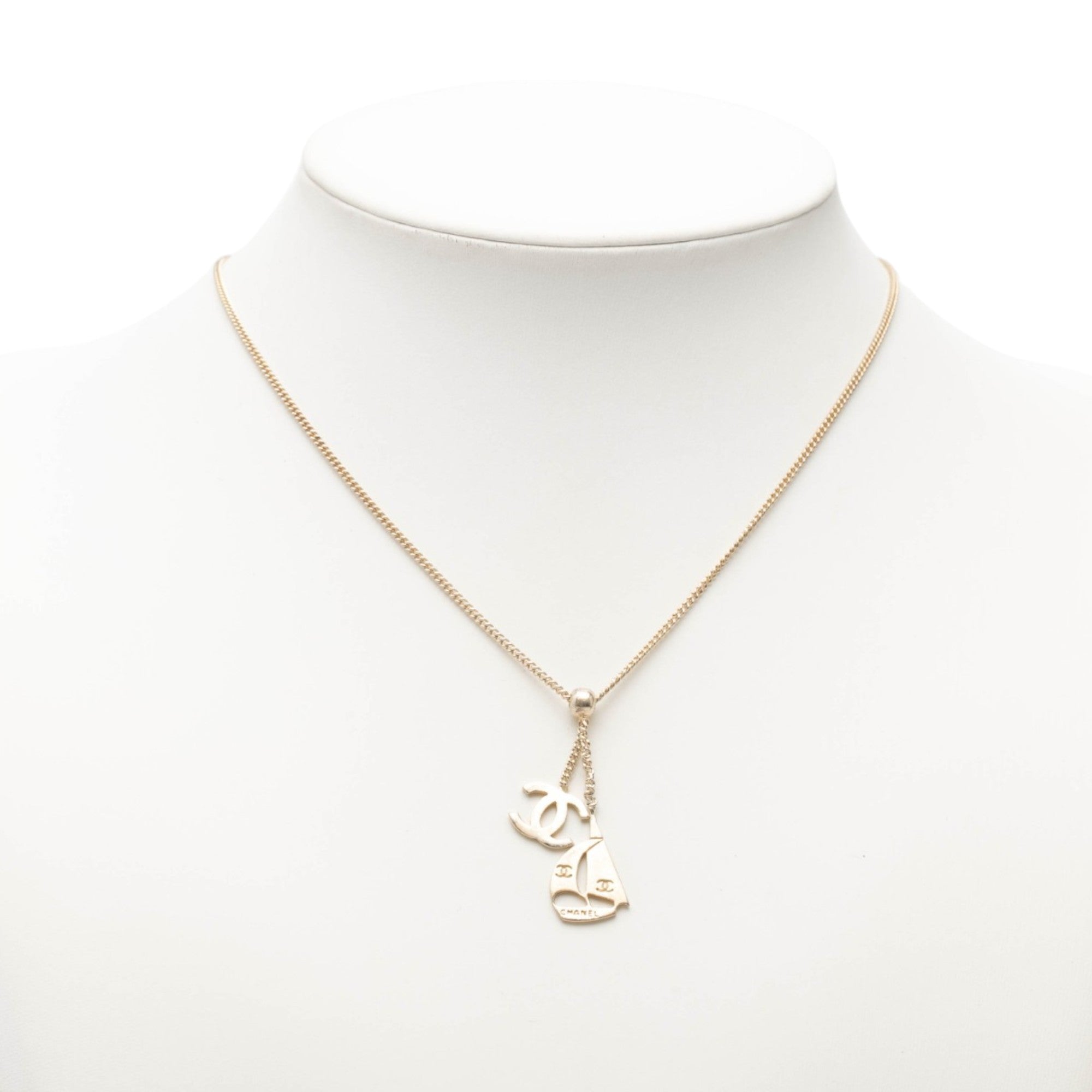 CC Gold Plated Sailboat Pendant Necklace - Image 6