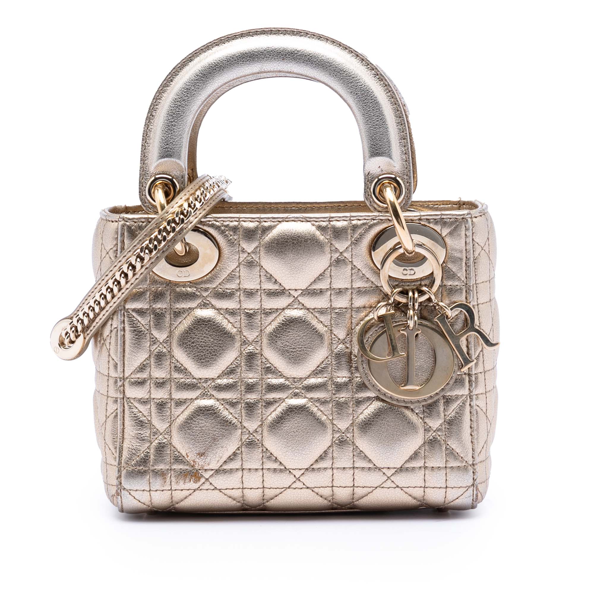 Mini Metallic Lambskin Cannage Lady Dior - Image 1