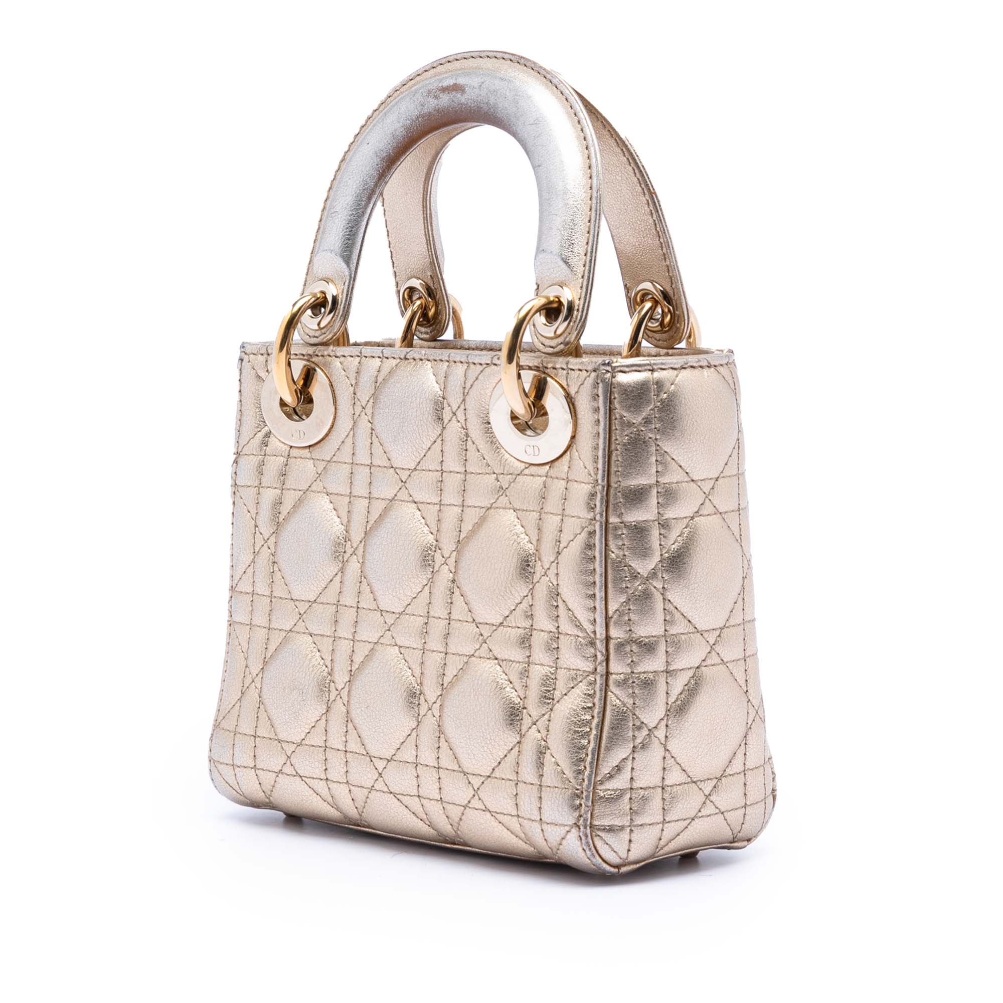 Mini Metallic Lambskin Cannage Lady Dior - Image 2