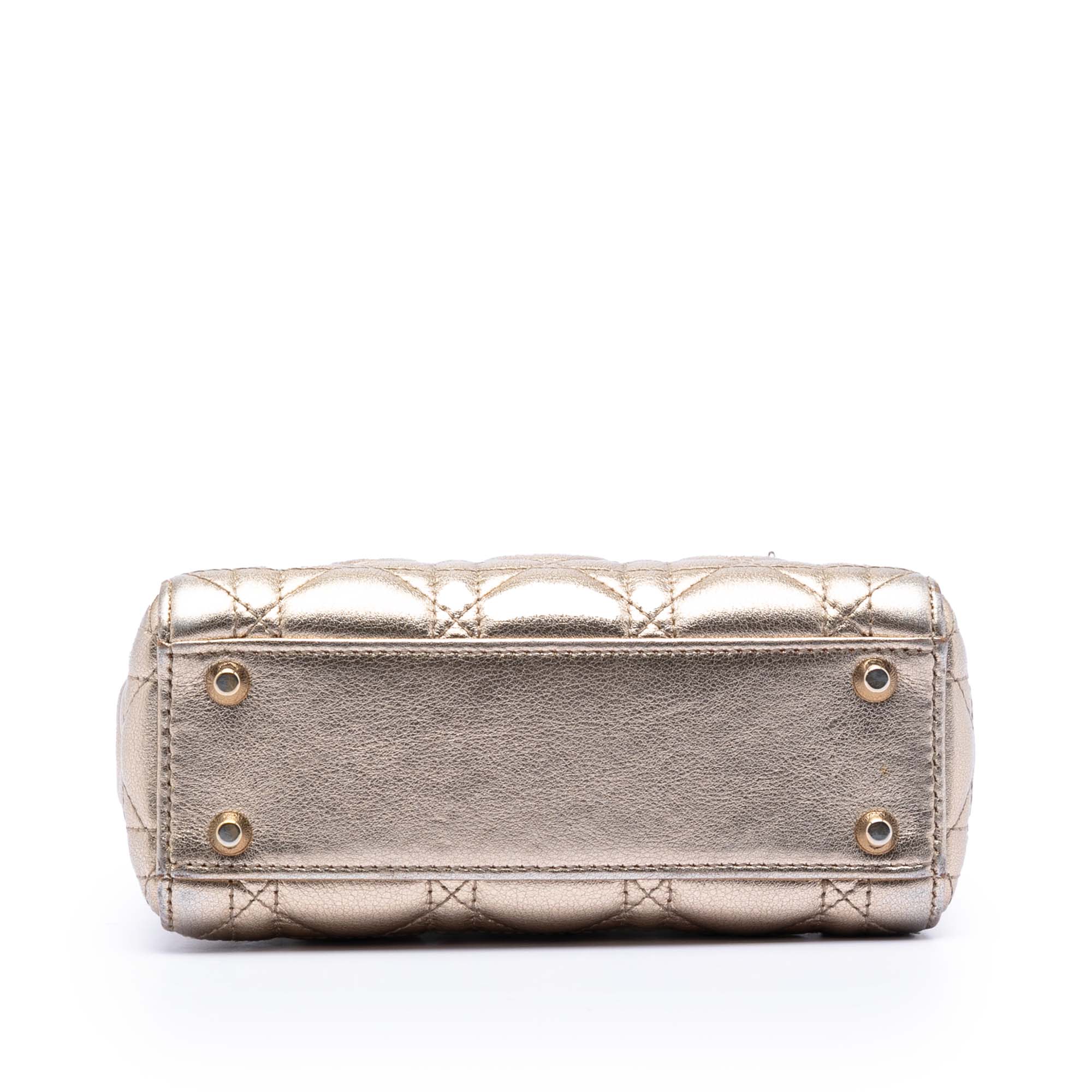 Mini Metallic Lambskin Cannage Lady Dior - Image 3
