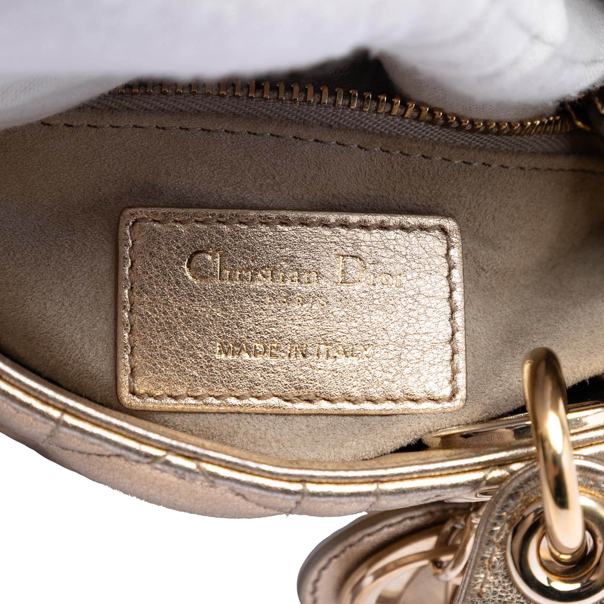 Mini Metallic Lambskin Cannage Lady Dior - Image 5
