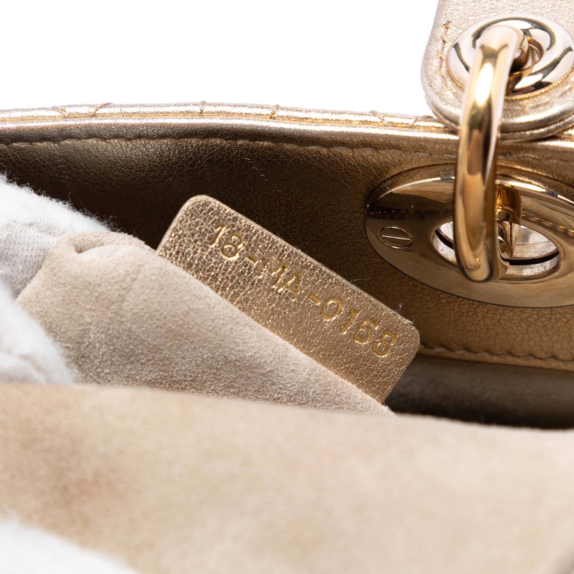 Mini Metallic Lambskin Cannage Lady Dior - Image 6