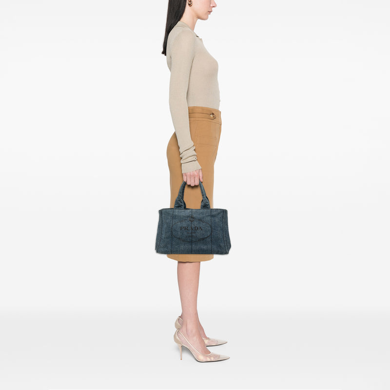 Denim Canapa Logo Satchel - Image 6
