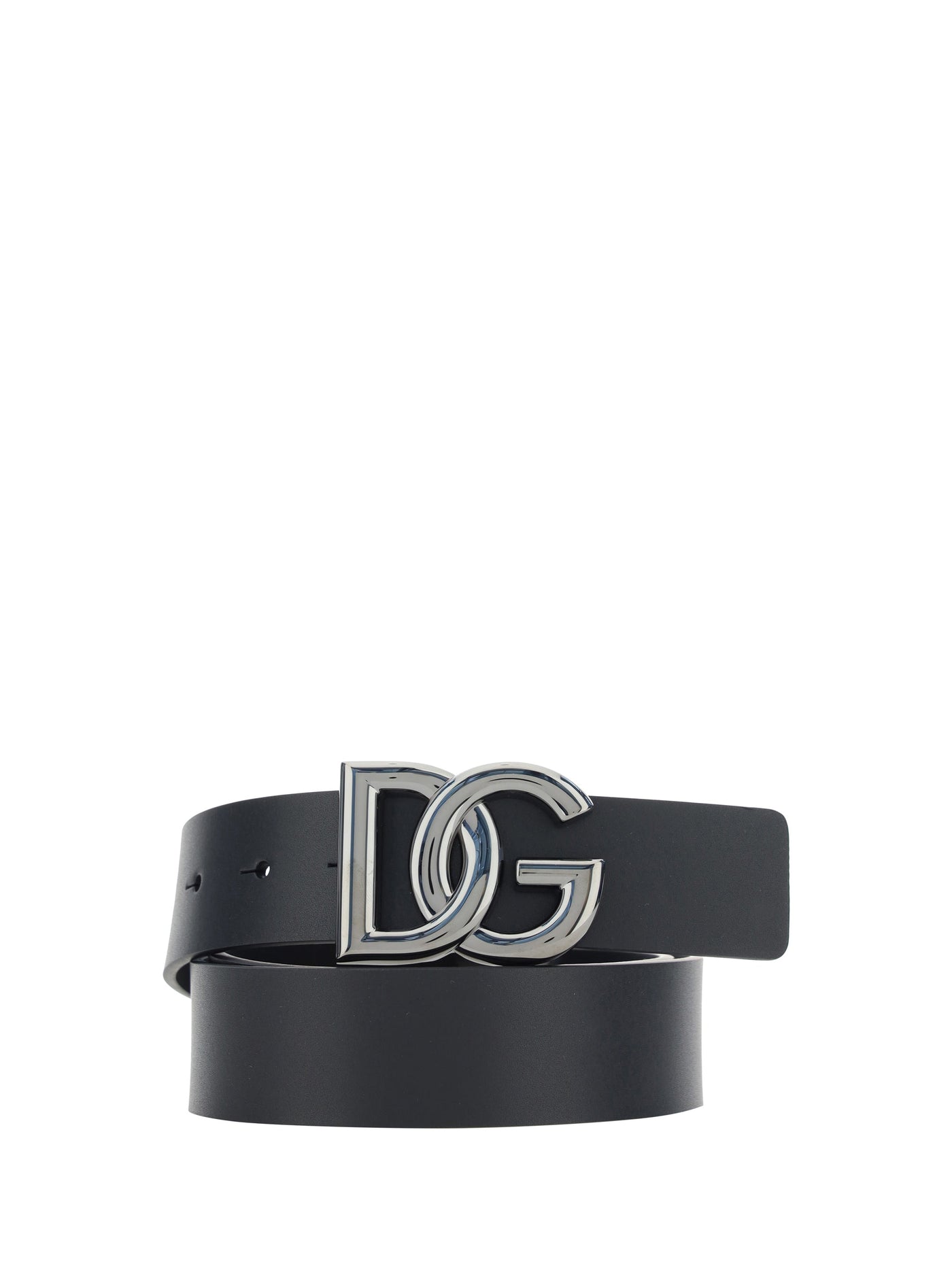 Dolce & Gabbana Logo-Embellished Calf Leather Belt — Black Bos Taurus