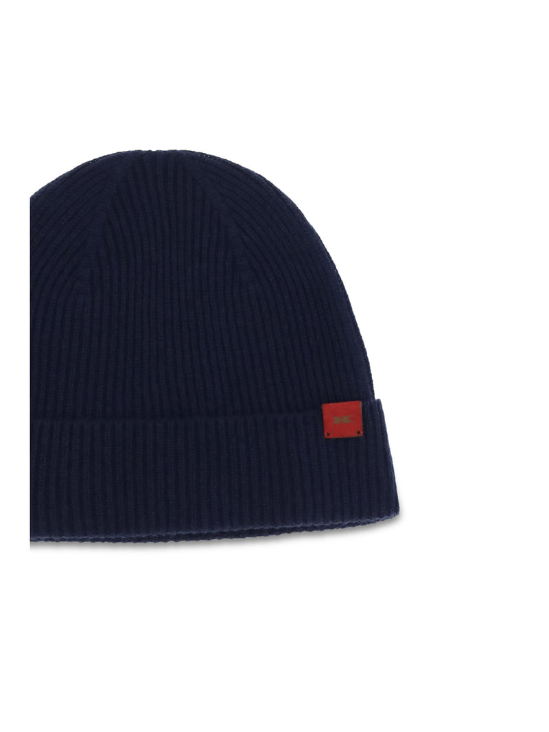Kiton Ucpl003k0239l05 Ribbed Wool Beanie — Navy (ovis Aries) Beanies