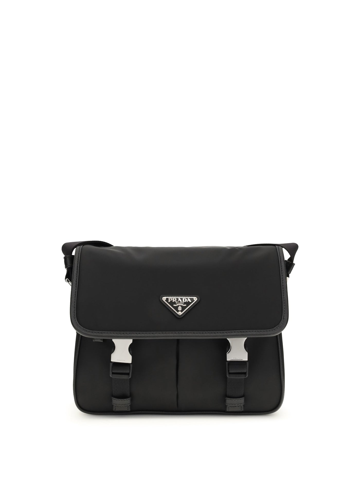 Prada Re-Nylon And Saffiano Shoulder Bag — Black