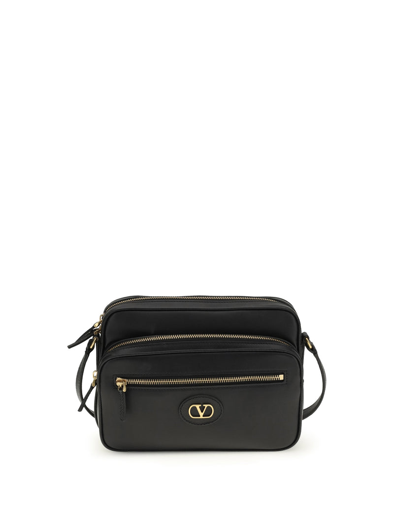 Valentino Garavani Antibes Shoulder Bag — Black Calf Leather